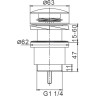 Донный клапан для раковины с переливом и без FRAP F62-6